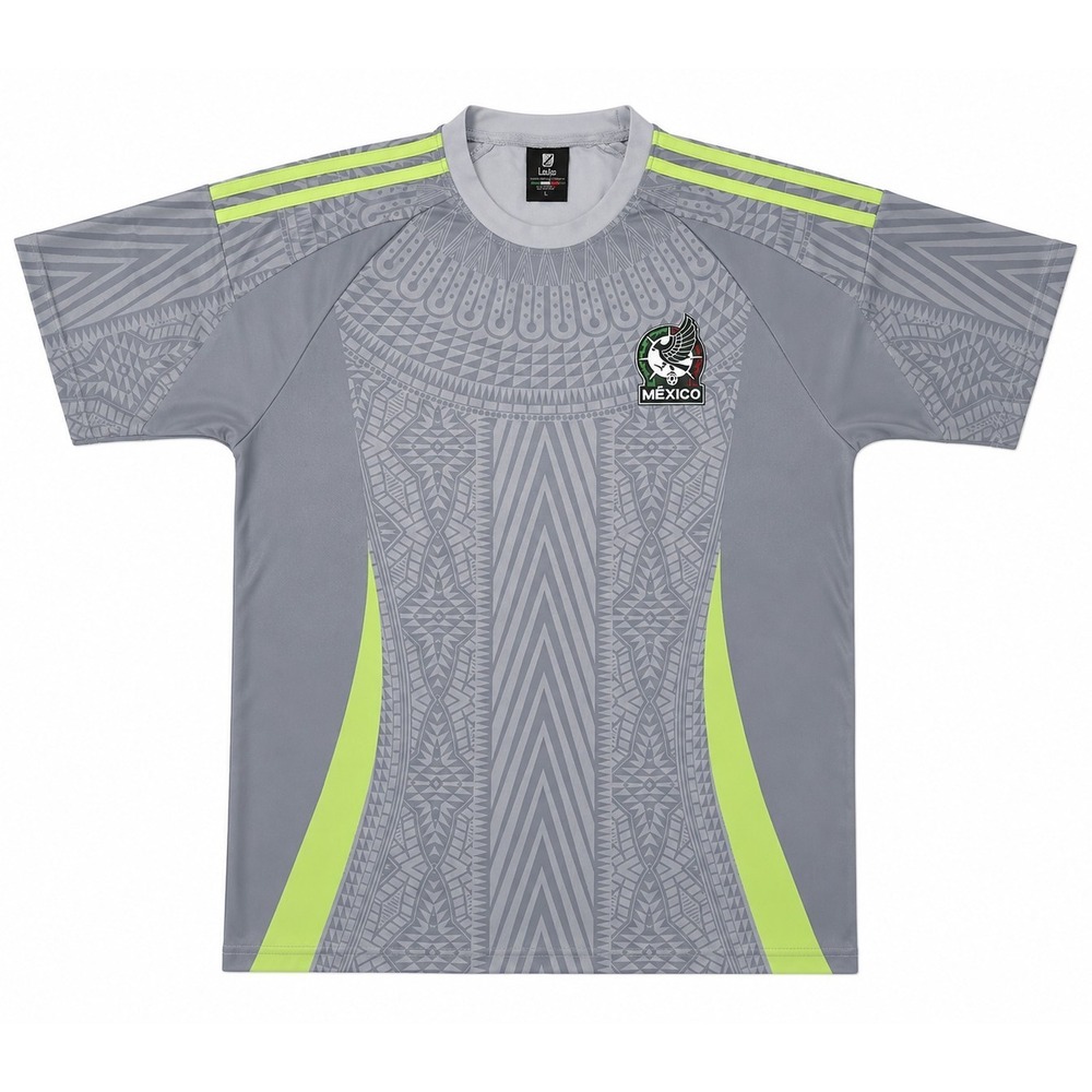 Mexico Men's Gray Performance Jersey with Lime Accents